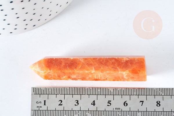 Pointe pierre du soleil naturelle 70-80mm, pierre naturelle séance lithothérapie, x1 (G8408)