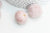 Pompon fourrure rose support doré 21mm,décoration pompon imitation fourrure x2 G4496