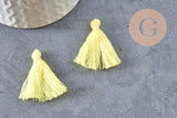Pompon jaune coton 25-31mm, x5 (G2764)