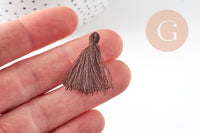 Pompon marron coton 25-31mm, x5 (G5074)