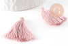 Pompon rose clair coton,décoration pompon,accessoire coton, pompon boucles,coton rose,25-31mm, x5 G2769