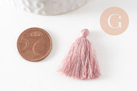 Pompon rose clair polycoton 25-31mm, x5 G2769