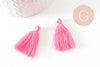 Pompon rose coton,décoration pompon,accessoire coton, pompon boucles, coton rose,25-31mm, x5 G0110