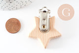 Porte-tétine étoile bois personnalisable 52mm, x1 (G9599)
