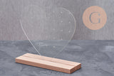 Présentoir à bijoux boucles d'oreilles plexiglas coeur personnalisable 15cm, x1 G10105
