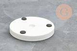 Présentoir à bijoux boucles d'oreilles rond fer doré socle marbre 24.5cm, x1 (G10246)