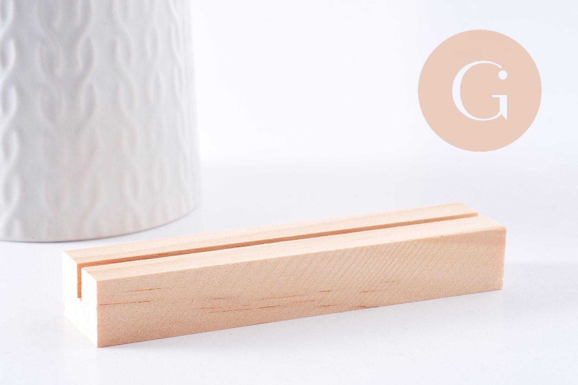 Présentoir rainuré bois pour table menu personnalisable 9.9cm, x1 (G10238)