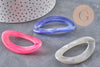 Grosse perle ovale acrylique,perle acétate, grandes perles connecteur plastique,62mm, x 8 (G0725)