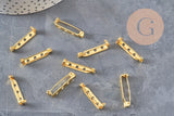 Support de broche en fer doré 27mm, x10 (G5845)