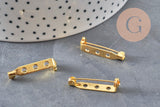 Support de broche en fer doré 27mm, x10 (G5845)