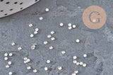 Round transparent crystal rhinestone cabochon 2.5mm, x 0.15 gram (G2287)
