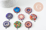 Colgante donut murano millefiori multicolor 29-39mm x1 (G1451)