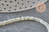 EP-natural mother-of-pearl heishi pastel gray, colored shell tube, shell bead, jewelry creation, 2x4mm, strand of 185 beads G4769
