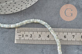 EP-natural mother-of-pearl heishi pastel gray, colored shell tube, shell bead, jewelry creation, 2x4mm, strand of 185 beads G4769