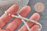 EP-natural mother-of-pearl heishi pastel gray, colored shell tube, shell bead, jewelry creation, 2x4mm, strand of 185 beads G4769
