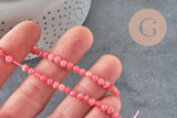 Perle ronde jade naturel rose facette 4mm, x1 fil de 38 cm (G2335)-Perles-Gingerlily Perles