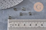 4mm grey square glass beads, x50 (G2195)