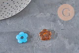 Cuenta de flor de vidrio intercambiable de 15,5 mm para pendientes de aro, x1 (G11025)