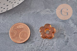 Cuenta de flor de vidrio intercambiable de 15,5 mm para pendientes de aro, x1 (G11025)