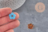 Cuenta de flor de vidrio intercambiable de 15,5 mm para pendientes de aro, x1 (G11025)