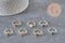 Adjustable twisted brass ring, gold-plated, natural stone cabochon 20mm, x1 (G4238)