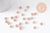 Rondelles fleurs intercalaire zamac or rose 5mm, x50 (G1369)