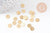 Rondelles laiton doré brossé heishi , perles dorées intercalaire pour création bijoux,perle disque, 8mm, x 20 (G3273)