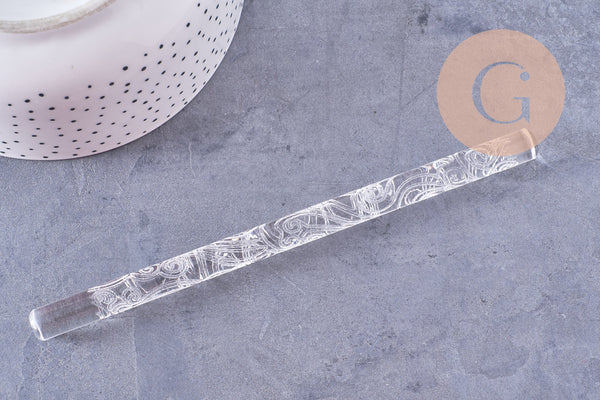 Rouleau de texture acrylique motif vagues pour pâte polymère 165x0.95mm, x1 (G10681)