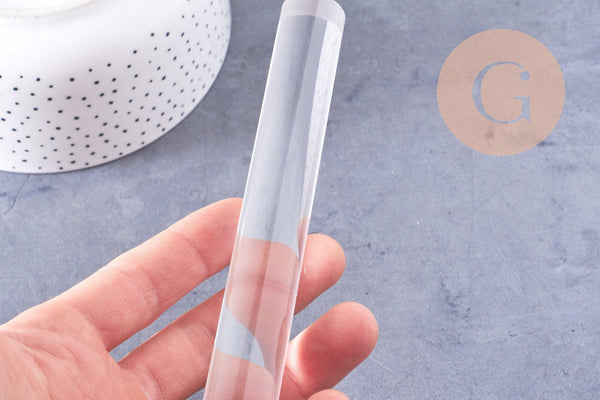 Rouleau pour pâte polymère en acrylique transparent 19.5x2cm, x1 (G10677)