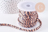 Ruban cordon élastique polyester motif Léopard marron beige 5mm, x 1 Mètre (G7070)