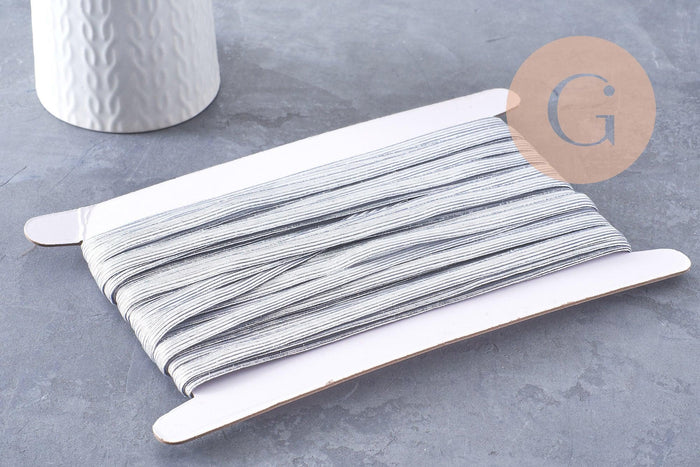 Ruban élastique doré ou argenté nylon 0.7mm, x1 mètre (G10336)