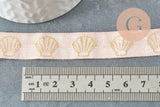 Ruban élastique rose clair or coquillage 16mm, 1/5/10 Mètres G2071