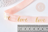 EP Ruban élastique rose doré LOVE EFJF 16mm,bracelet EVJF,ruban mariage, scrapbooking, 1/5/10 mètres G8306 (adn)