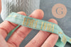 Ruban élastique vert or EFJF 16mm, bracelet EVJF,ruban mariage,fourniture créative, scrapbooking, x1 mètre (G8238)