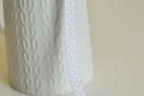 Ruban gros grain polka mauve clair, ruban pois blancs,ruban mariage,fourniture créative, largeur 1cm, longueur 1 mètre-G0543