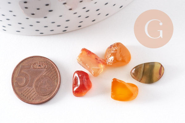 Sable Pierre agate jaune naturelle brute roulée 8-19mm non percé, x20gr (G1132)