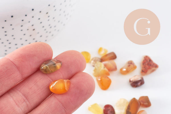 Sable Pierre agate jaune naturelle brute roulée 8-19mm non percé, x20gr (G1132)