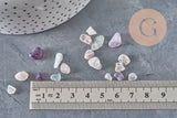 Sand chips natural fluorite stone 5-10.5mm undrilled, x20gr (G3498)