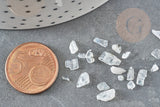 Sable chips pierre quartz blanc naturel 0.5-11.5mm non percé, x20gr (G3500)