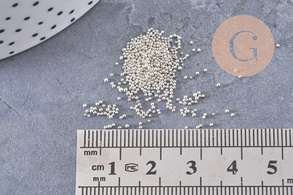 Sable chips verre blanc argent chips mineral 0.6mm non percé, x10gr (G1462)