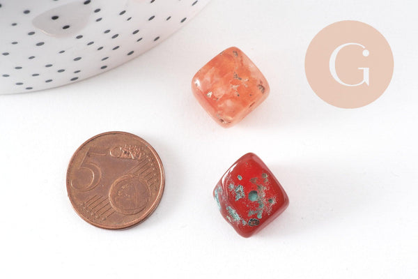 Sable pierre agate rouge naturelle brute roulée 10-16mm, x20gr (G5179)