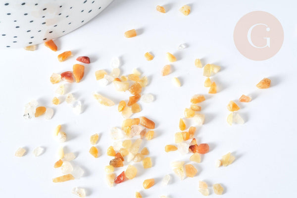 Sable pierre aventurine jaune naturelle 2-10mm non percé, x20gr (G8093)