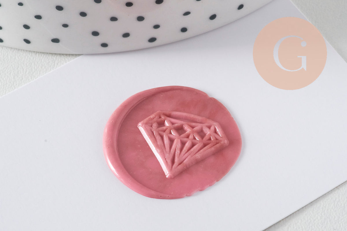 Diamond Metal Seal Stamp for Sealing Wax, for DIY Wedding Invitation Personalized Seals, 25mm x1 G4957