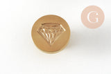 Diamond Metal Seal Stamp for Sealing Wax, for DIY Wedding Invitation Personalized Seals, 25mm x1 G4957