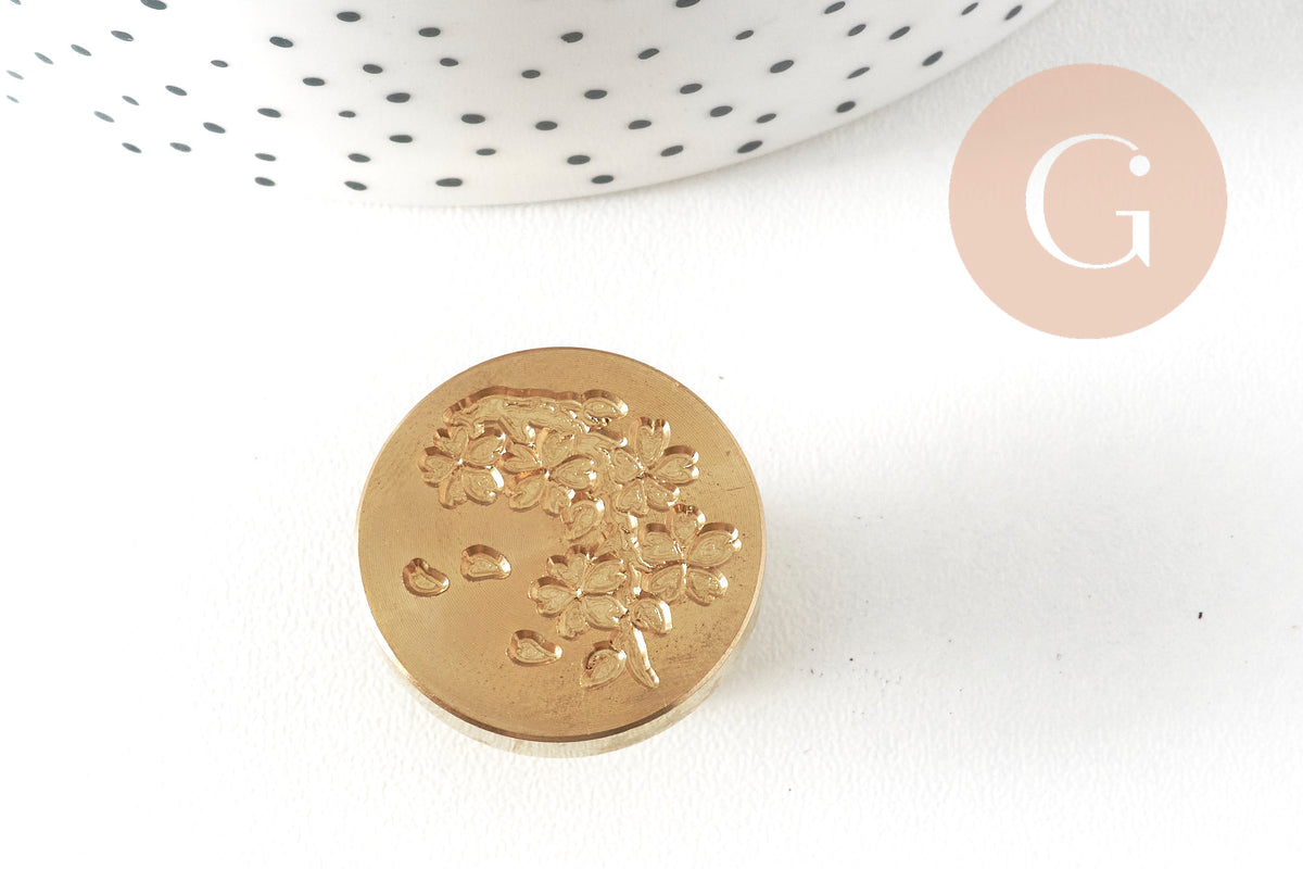 Sello de metal Cera para sellar flores, un suministro para crear sellos personalizados para invitaciones de boda DIY, 25 mm x1 G4953