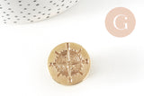 Metal compass rose wax seal stamp, 25mm x1 (G4938)