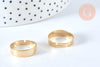 Support bague réglable lisse acier doré 17mm,bague acier doré sans nickel, bague femme acier inoxydable x1 (G6798)