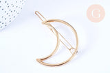 Support barrette Lune clip métal doré 53mm, x1 (G6600)