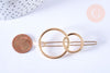 Support barrette clip anneaux entrelacés métal doré 47mm, x1 (G6674)
