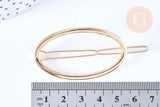 Support barrette clip métal doré ovale 54mm, x1 (G6599)